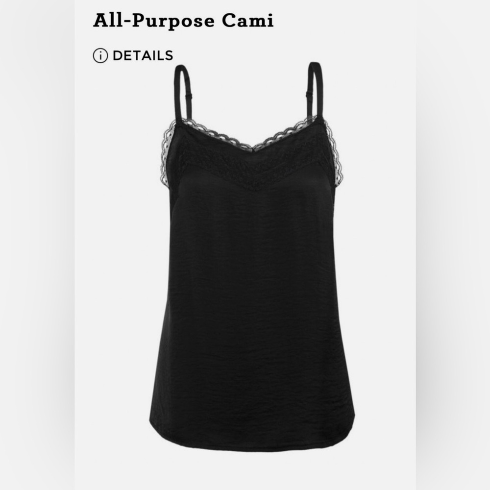 CABI All Purpose Lace Cami in Black Size Medium